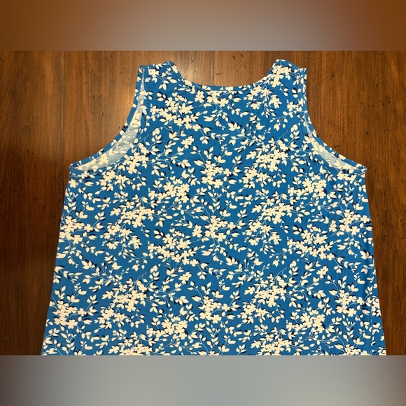 Draper James Lounge Dress Size XXL XXXL Knit Casual Shift Blue Floral Sleeveless - Picture 7 of 11
